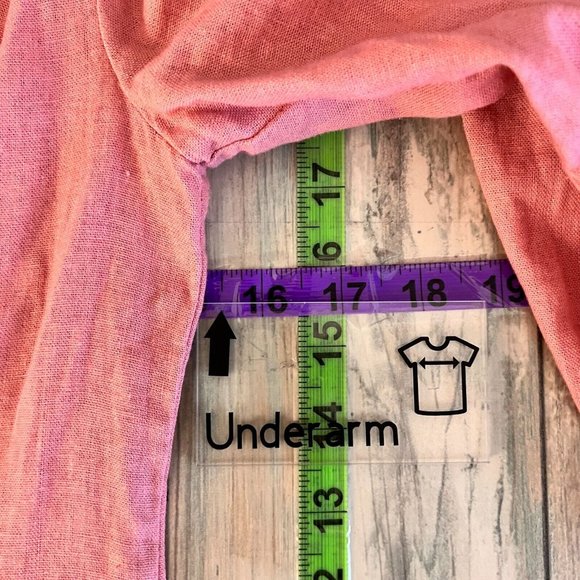 Stoosh Womens Pink Linen Blend Blazer Sz S Preppy Coastal Rayon Ruching Ruffle - Picture 9 of 10